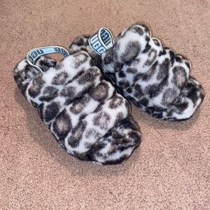 Ugh Fluff Yeah Leopard Print Sandals/Slippers with strap